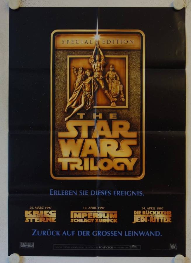 Krieg der Sterne Trilogy originales deutsches Filmplakat (R97)